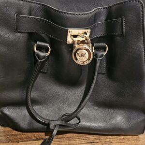 Michael Kors Black Leather Tote Bag